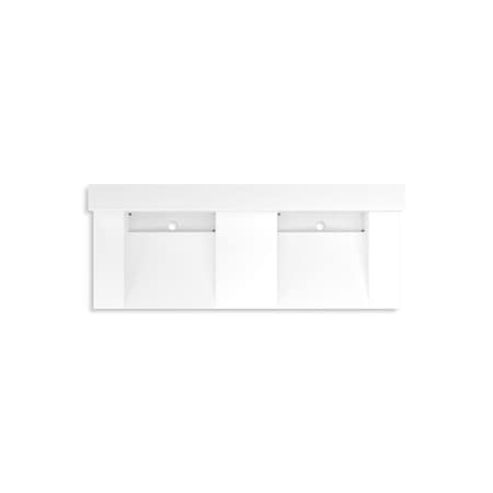 Kohler 60In Wall-Mount Basin Lavatory System With Backsplash In Glacier White 81025-BSS-KCG